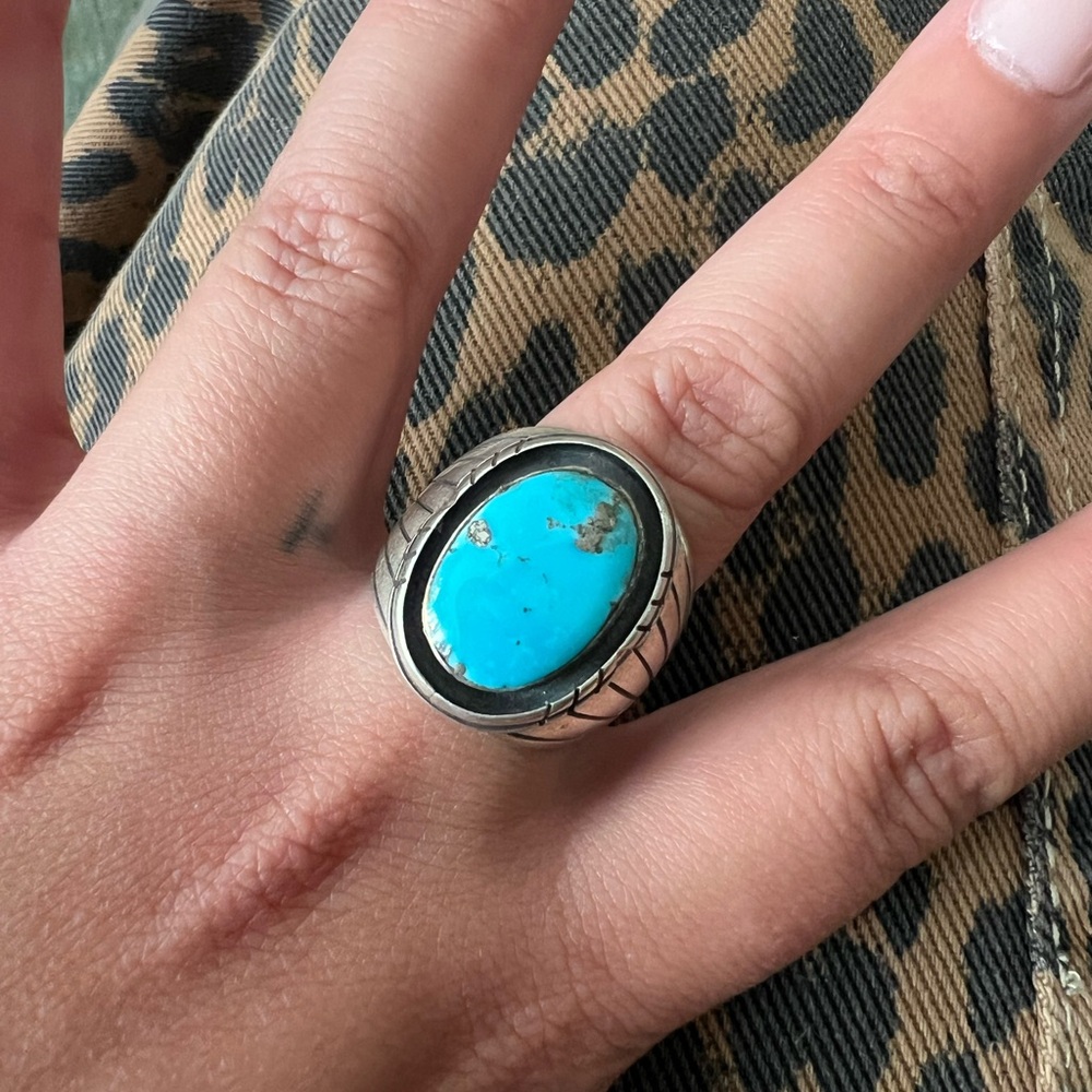 Silver Turquoise Ring size 9